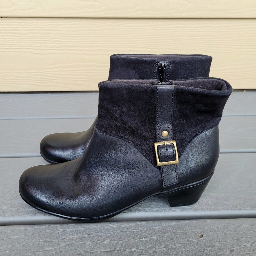 Womens Clarks Black Heel Boots